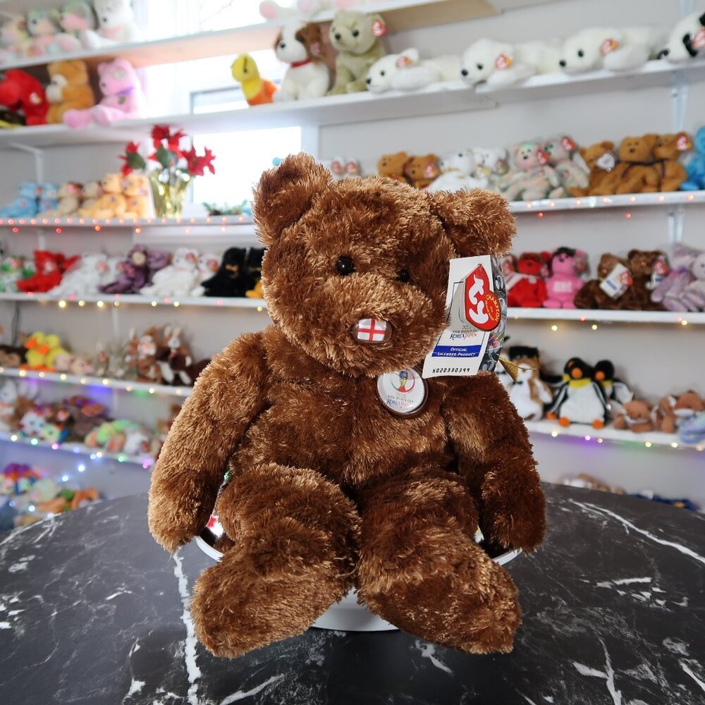 TY Beanie Buddy - Champion the FIFA Bear (England) | MWMT Mint Tags | Retired